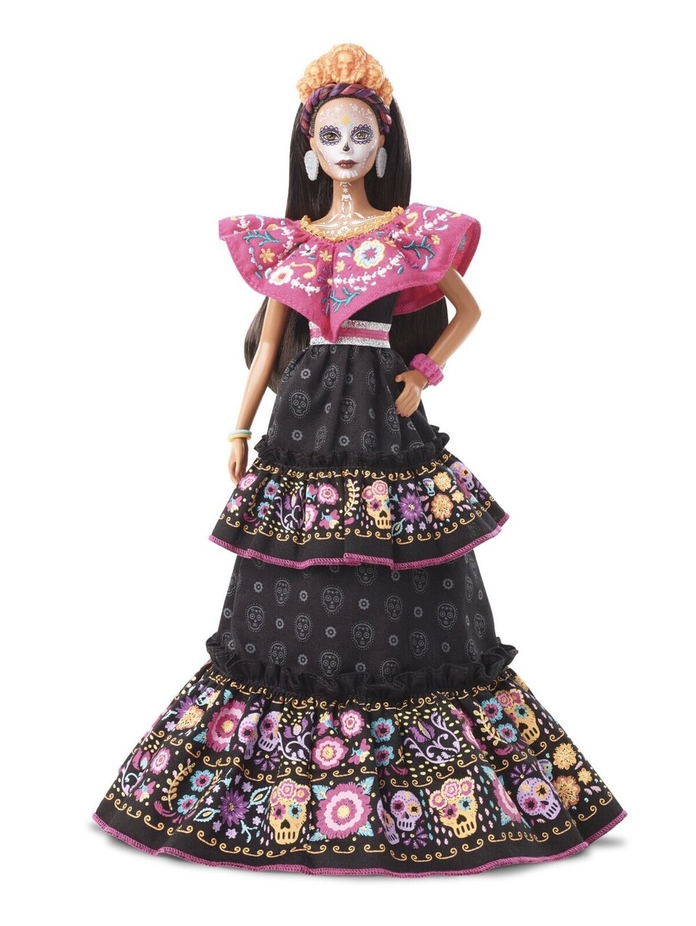 Barbie 2021 Dia De Los Muertos Doll Wearing Embroidered Dress
